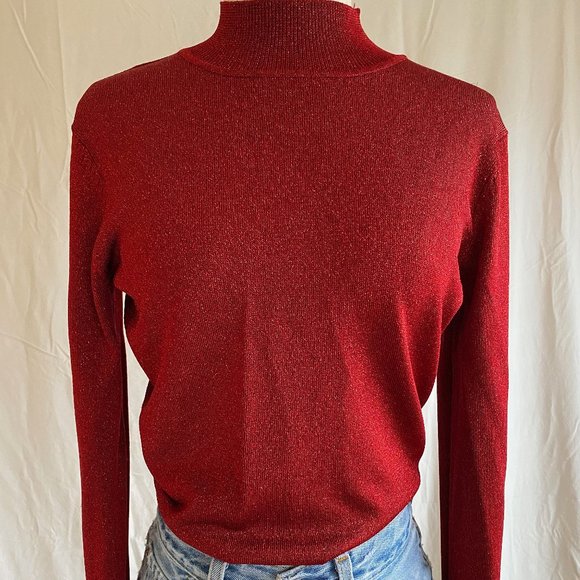 Red sparkly turtleneck - Picture 3 of 5